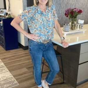 Cabi printed cherish top